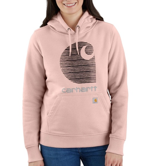 Carhartt Rain Defender Graphic Hoodie Pink XL Relaxed Fit - Picture 1 of 7
